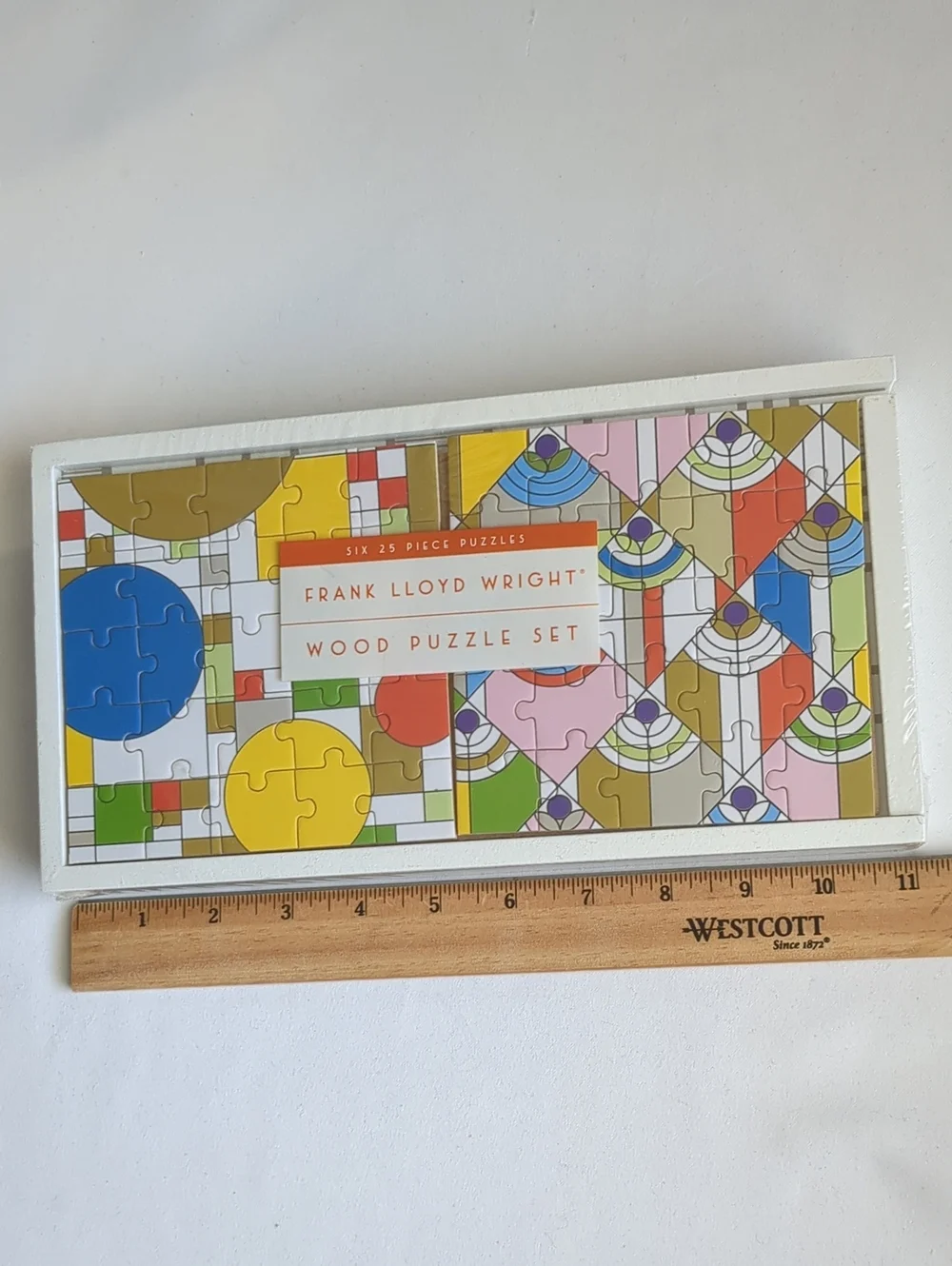 Frank Lloyd Wright Wood Puzzles Six 25 Piece Puzzles